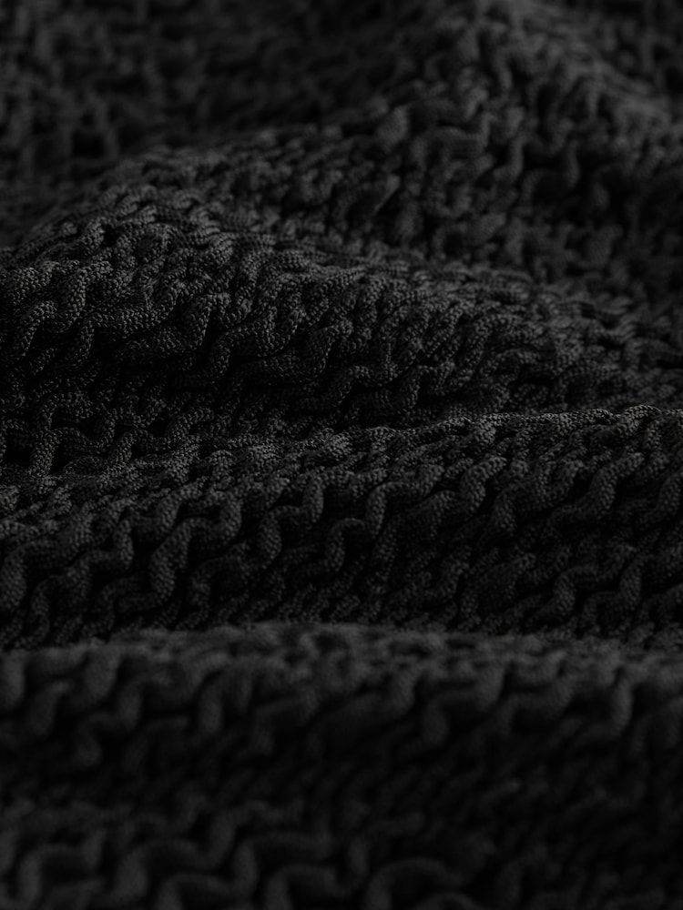 Black Crinkle High Leg Bikini Bottoms - Image 2 of 4 Black Crinkle High Leg Bikini Bottoms - Image 2 of 4