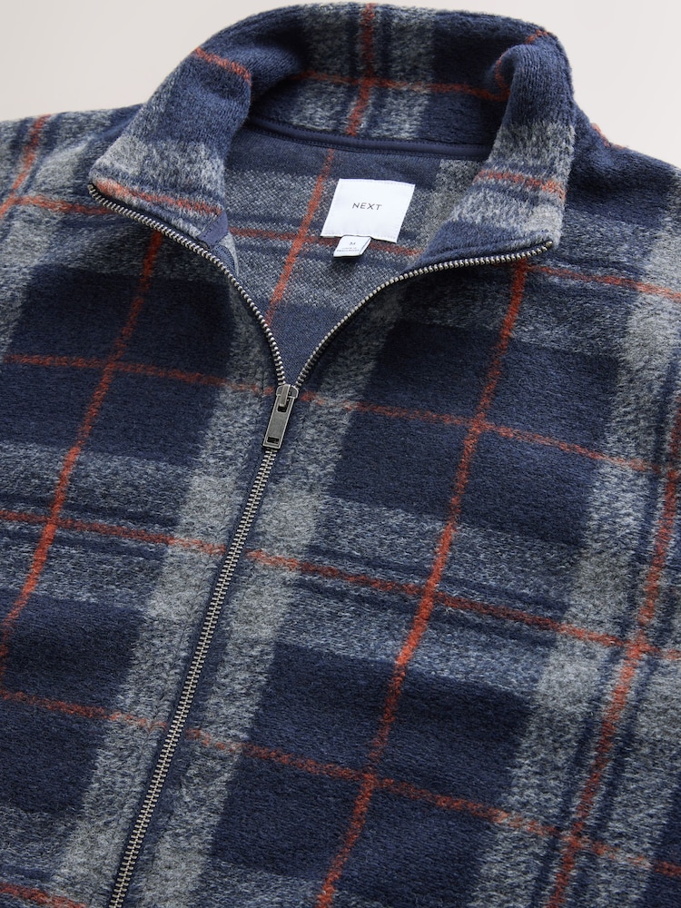 Joe Browns Check Funnel Neck 1/4 Zip Fleece Suéter pulóver, marrón, XXL para Hombre