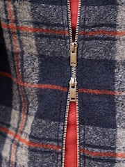 Brown Check Full Zip Funnel Neck Fleece - Image 8 of 10