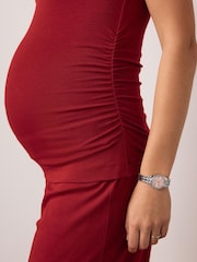 Red Maternity Supersoft Ruched Side Top - Image 5 of 9