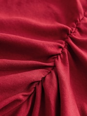 Red Maternity Supersoft Ruched Side Top - Image 9 of 9