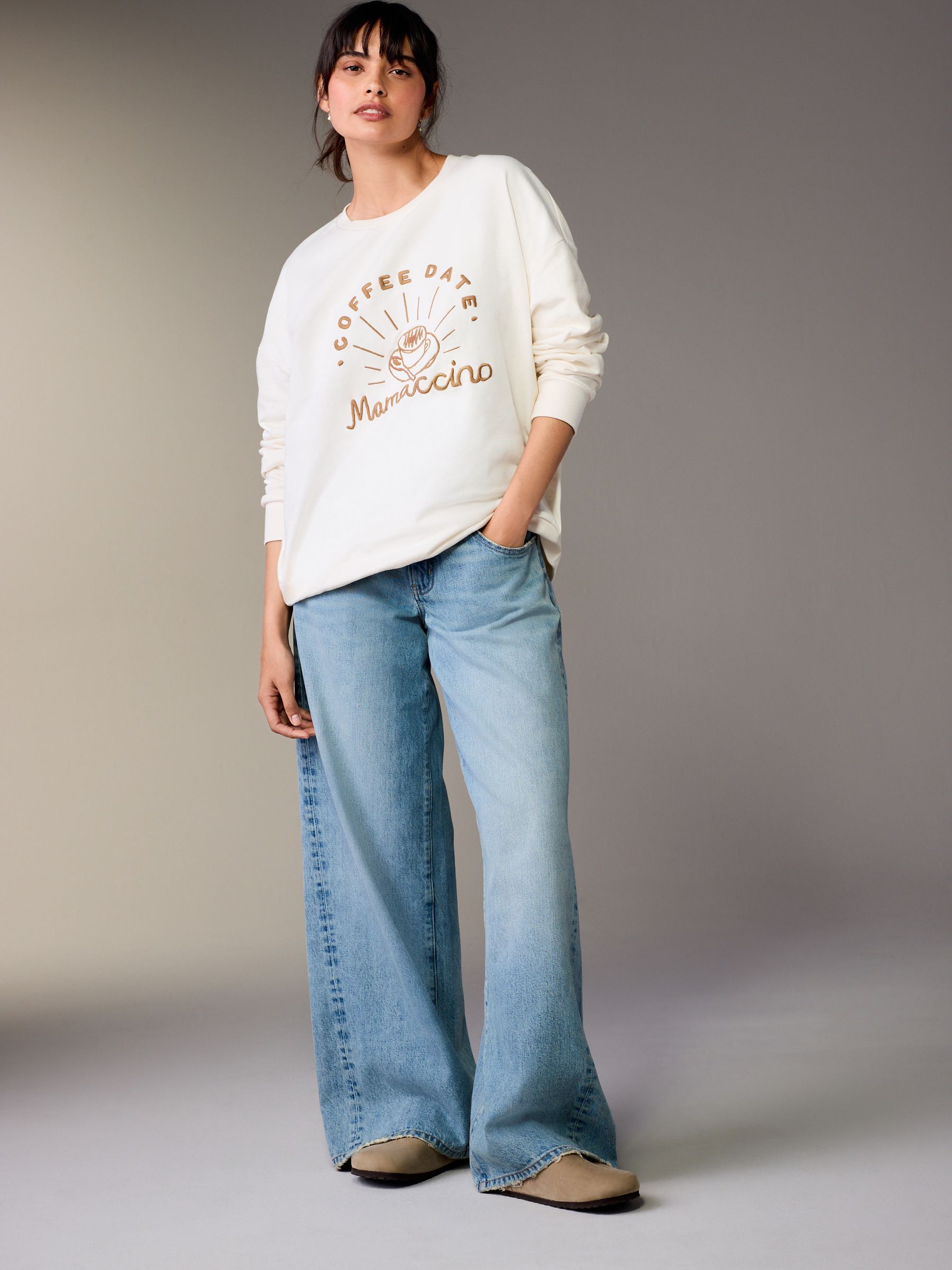 Buy Cream Maternity Mini Me Sweatshirt Set from the Next UK online