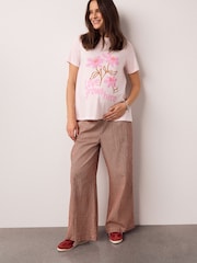 Pink Maternity Oversized Graphic T-Shirt - Image 3 of 9