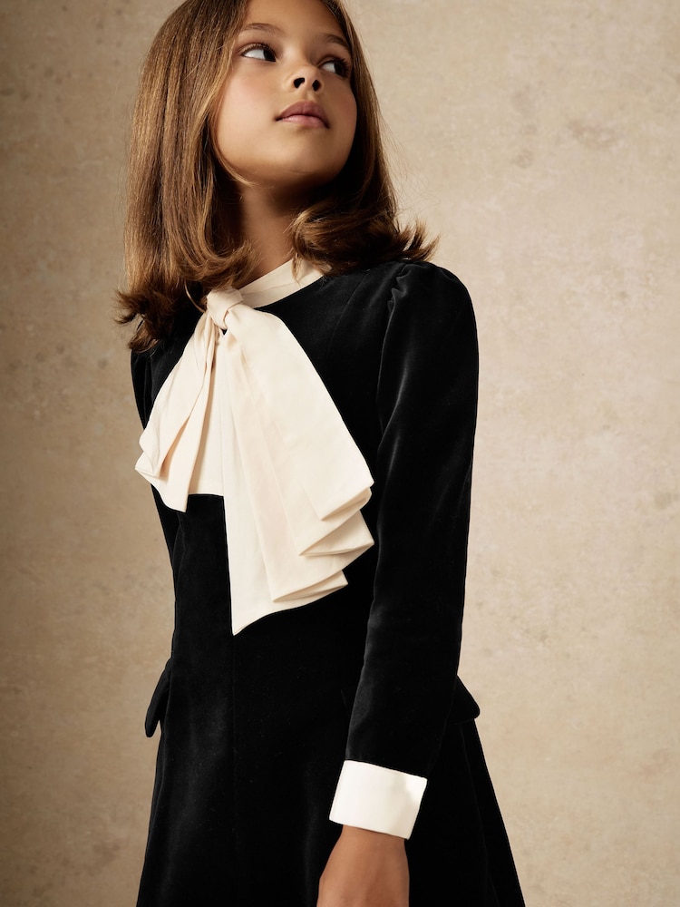 Buy Reiss Black Melrose 13-14 yrs Velvet Tie-Neck Dress from Next USA Buy Reiss Black Melrose 13-14 yrs Velvet Tie-Neck Dress from Next USA