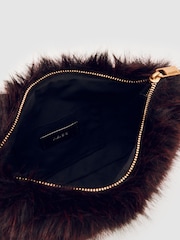 Reiss Burgundy Mila Faux Fur Shoulder Bag - Image 3 of 5