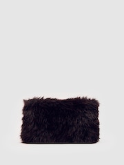 Reiss Burgundy Mila Faux Fur Shoulder Bag - Image 4 of 5