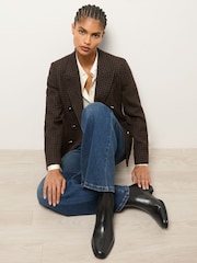 Reiss Black Maeva Leather Chelsea Boots - Image 2 of 5