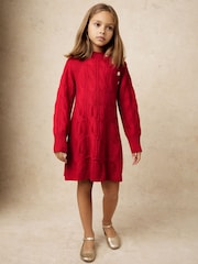 Reiss Red Harper Wool Cable-Knit Dress - Image 3 of 5