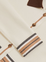 Reiss Chocolate Zana Stripe-Detail Collared Knit Dress - Image 4 of 4