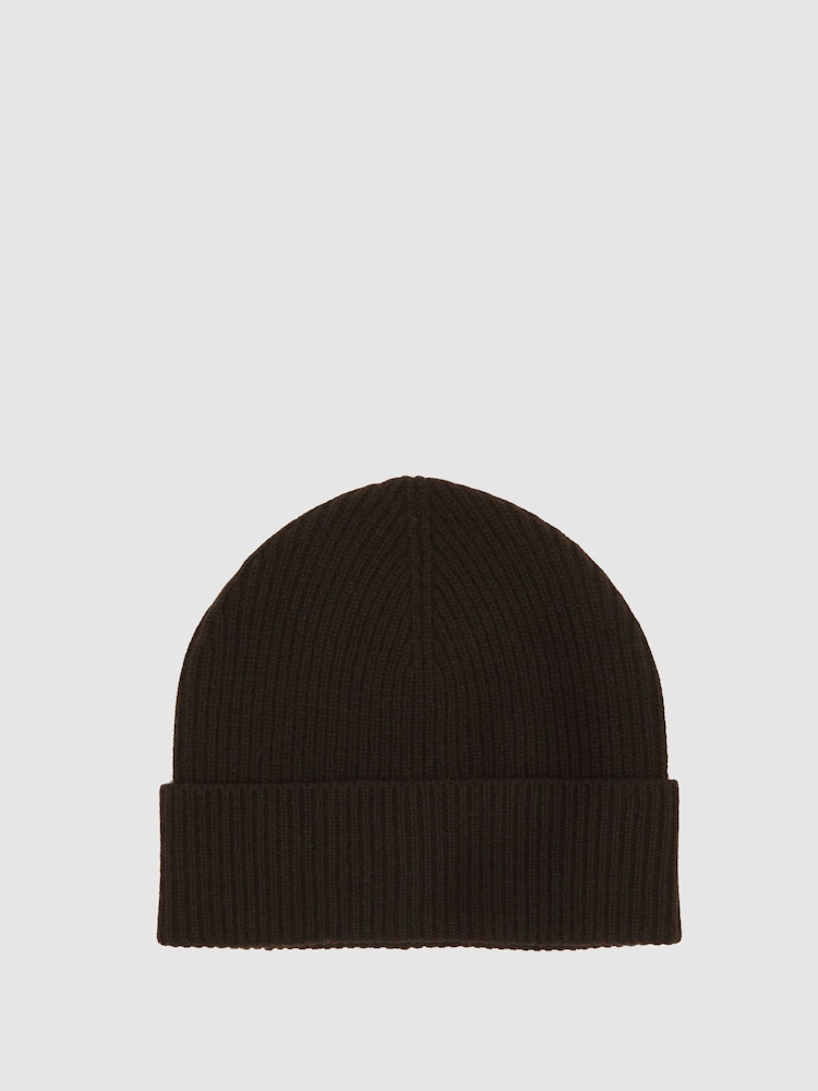 Reiss Chocolate Filipa Wool-Blend Tipped Beanie - Image 1 of 4 Reiss Chocolate Filipa Wool-Blend Tipped Beanie - Image 1 of 4