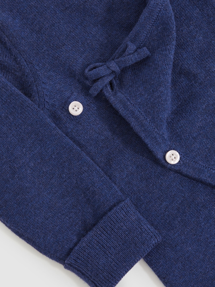 Reiss Navy Frannie Wrap-Front Sleepsuit with Cashmere - Image 3 of 3 Reiss Navy Frannie Wrap-Front Sleepsuit with Cashmere - Image 3 of 3