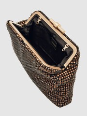 Reiss Chocolate Adaline Embellished Clutch Bag - Image 2 of 4