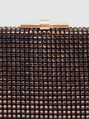 Reiss Chocolate Adaline Embellished Clutch Bag - Image 4 of 4