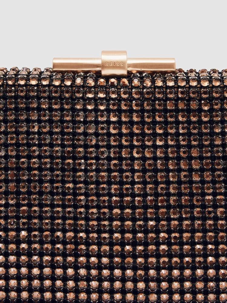 Chocolate - Bolso clutch con adornos Adaline de Reiss - Imagen 5 de 5