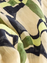 Green/Yellow Geometric Border Print Short Sleeve Boxy Top - Image 7 of 7