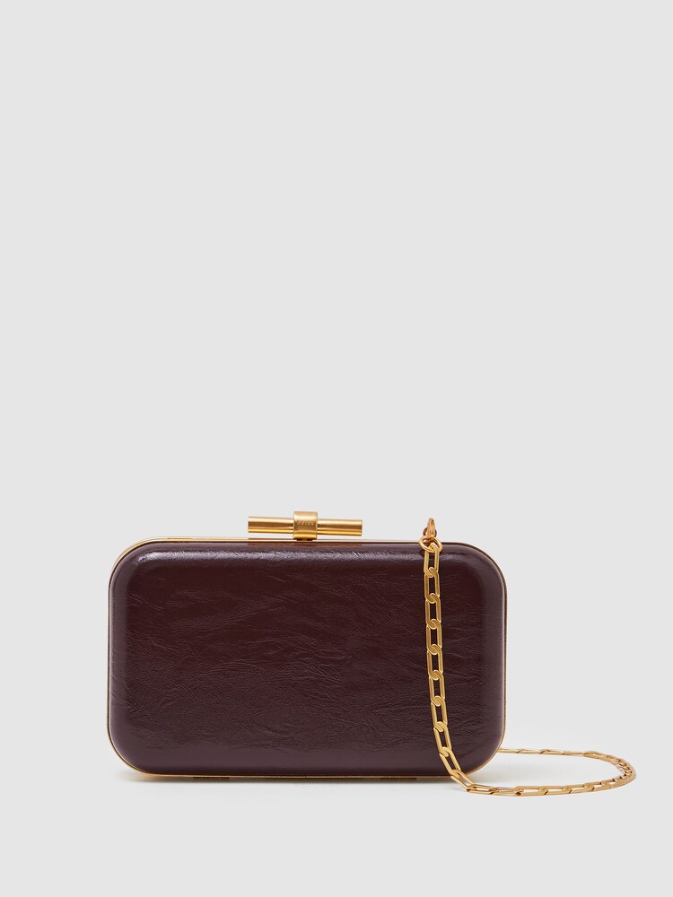 Reiss Burgundy Junie Patent Clutch - Image 1 of 5