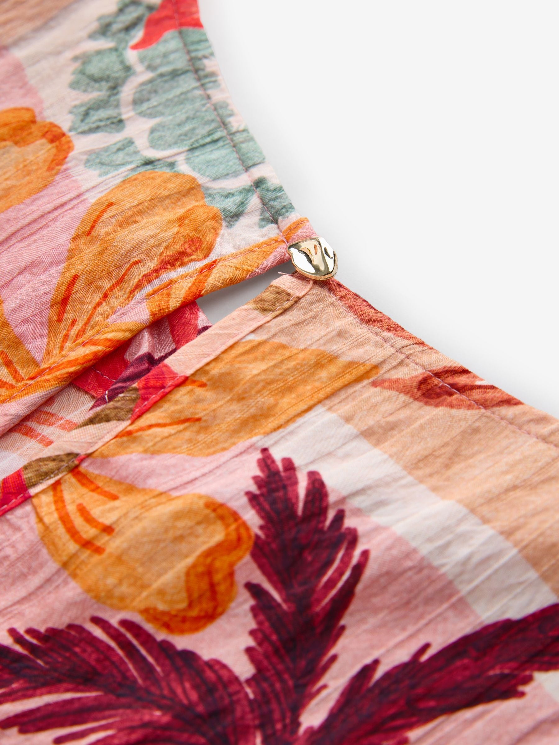 Buy Orange Palm Print Short Sleeve Boxy Top from Next USA
