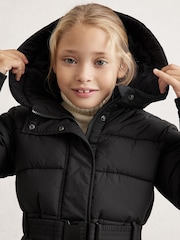 Reiss Black Ava Short Belted Puffer Coat - Image 1 of 4
