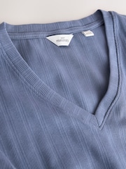 Light Blue Maternity Tie Back Ribbed Dress - Image 8 of 9