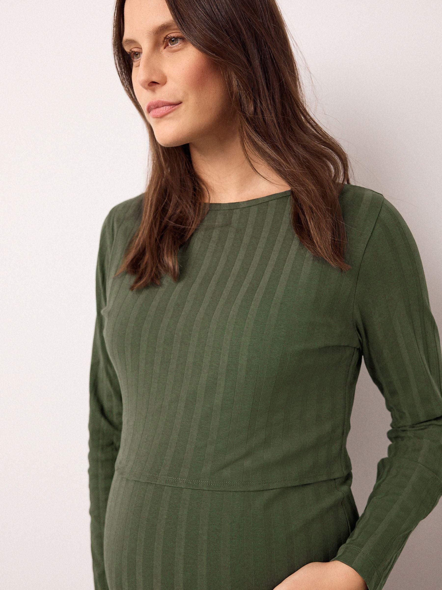 long sleeve green maternity dress PinkBlush Olive Draped Maternity Maxi
