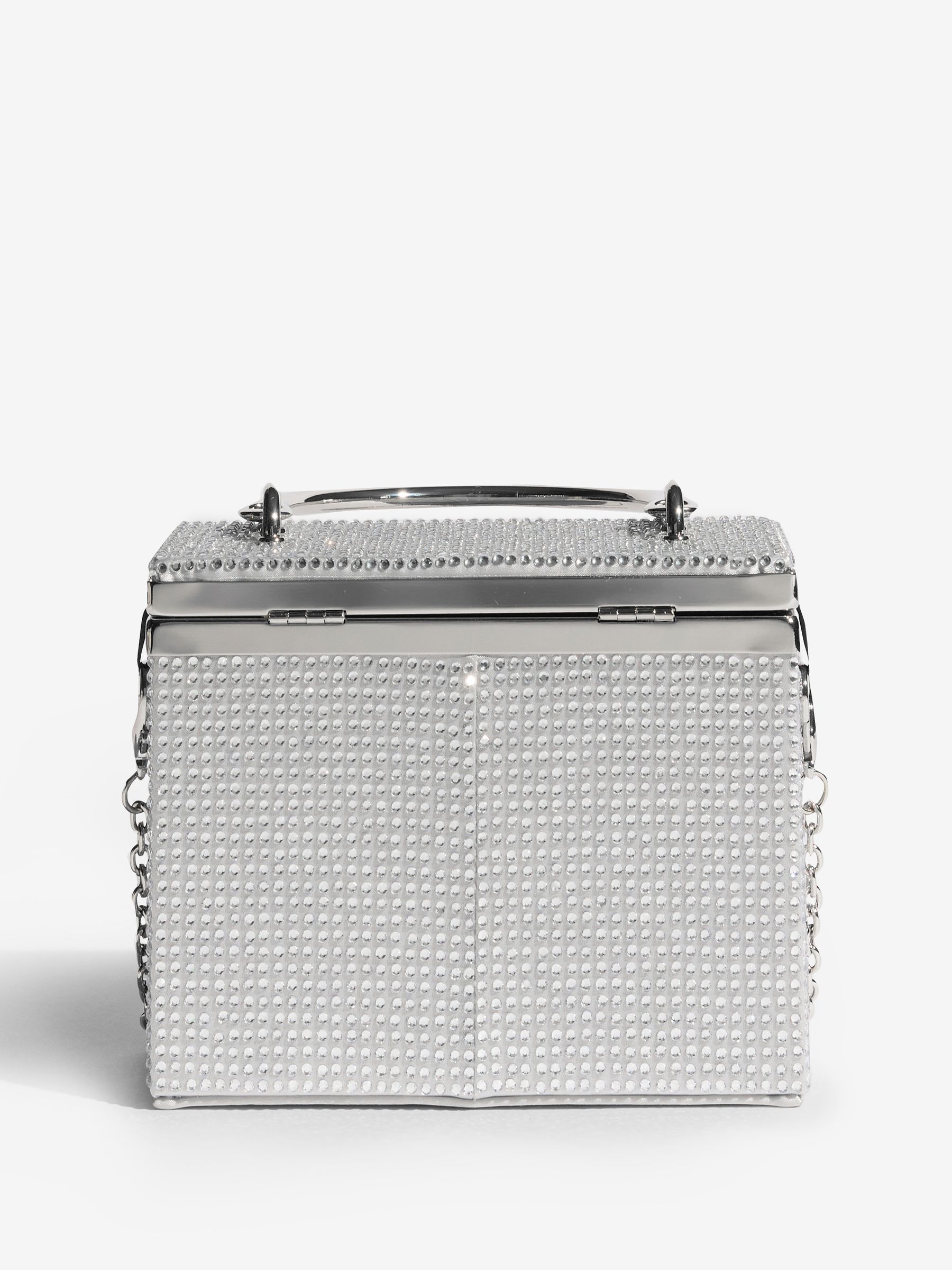 Buy Lipsy Silver Diamante Top Handle Box Bag from Next USA