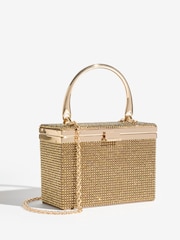 Lipsy Bronze Diamante Top Handle Box Bag - Image 4 of 7