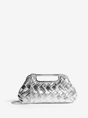 Silver Weave Grab Handle Clutch Bag - Image 2 of 6