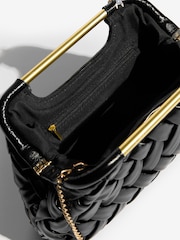 Lipsy Black Weave Grab Handle Clutch Bag - Image 8 of 8