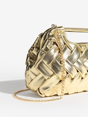 Gold Weave Grab Handle Clutch Bag - Image 5 of 6