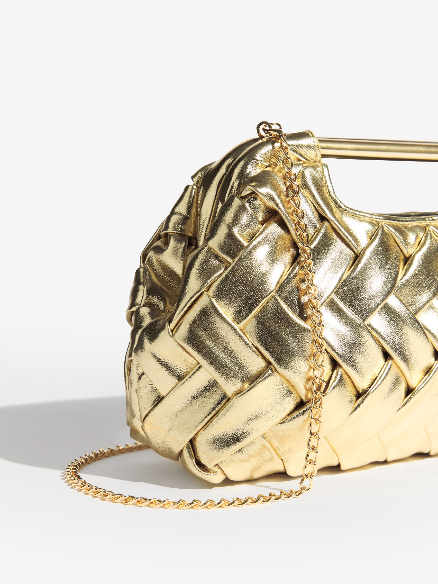 Buy Lipsy Gold Weave Grab Handle Clutch Bag from Next USA
