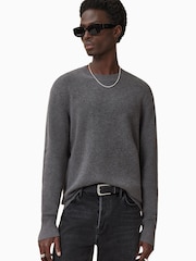 AllSaints Grey Hayes Crew Jumper - Image 1 of 8