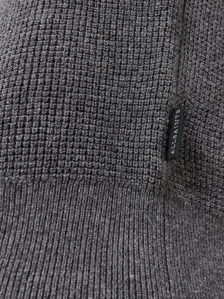 AllSaints Grey Hayes Crew Jumper - Image 8 of 8