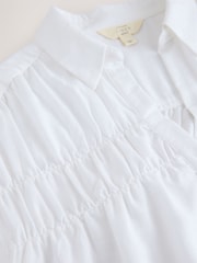 White Short Sleeve Shirt with Linen - Image 7 of 8