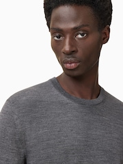 AllSaints Grey Maes Merino Crew Jumper - Image 2 of 9
