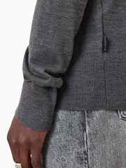 AllSaints Grey Maes Merino Crew Jumper - Image 6 of 9