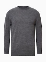 AllSaints Grey Maes Merino Crew Jumper - Image 9 of 9