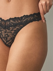 Black Tanga Ultimate Comfort Lace Knickers 3 Pack - Image 2 of 8
