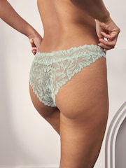 Mint Green Tanga Ultimate Comfort Lace Knickers 3 Pack - Image 10 of 16
