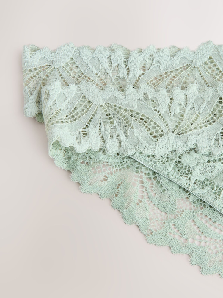 Mint Green Tanga Ultimate Comfort Lace Knickers 3 Pack - Image 16 of 16