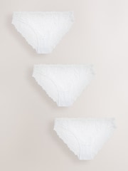 White High Leg Ultimate Comfort Lace Knickers 3 Pack - Image 5 of 6