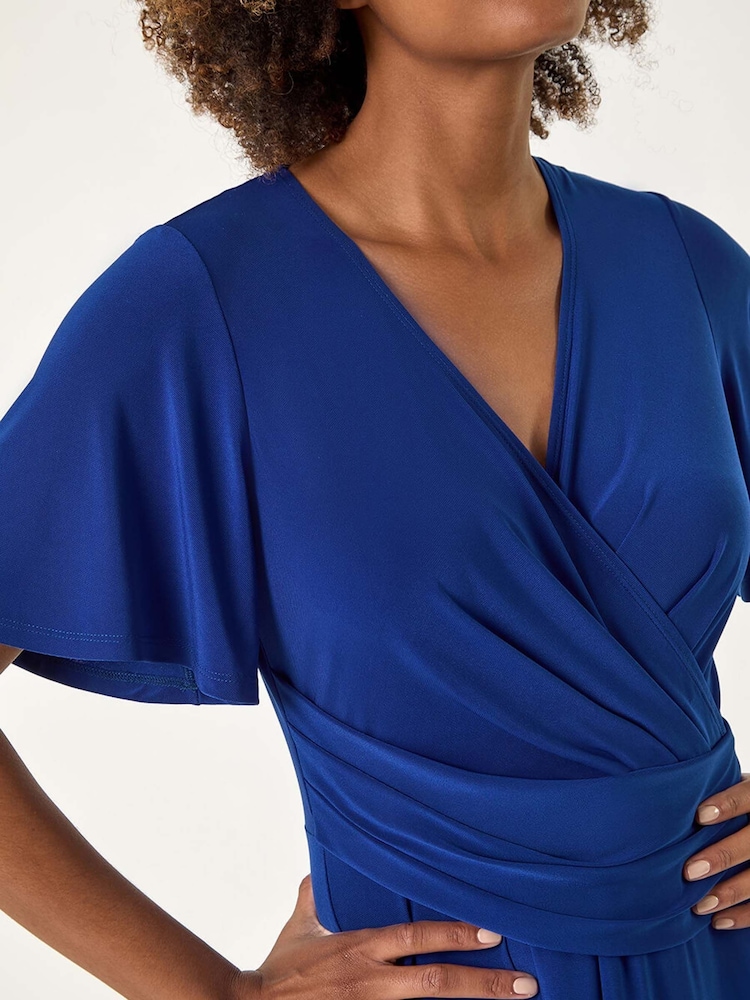 Azul - Roman Wrap Over Stretch Midi Dress - Imagen 5 de 5 Azul - Roman Wrap Over Stretch Midi Dress - Imagen 5 de 5