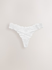 White Thong Ultimate Comfort Lace Knickers 3 Pack - Image 5 of 5
