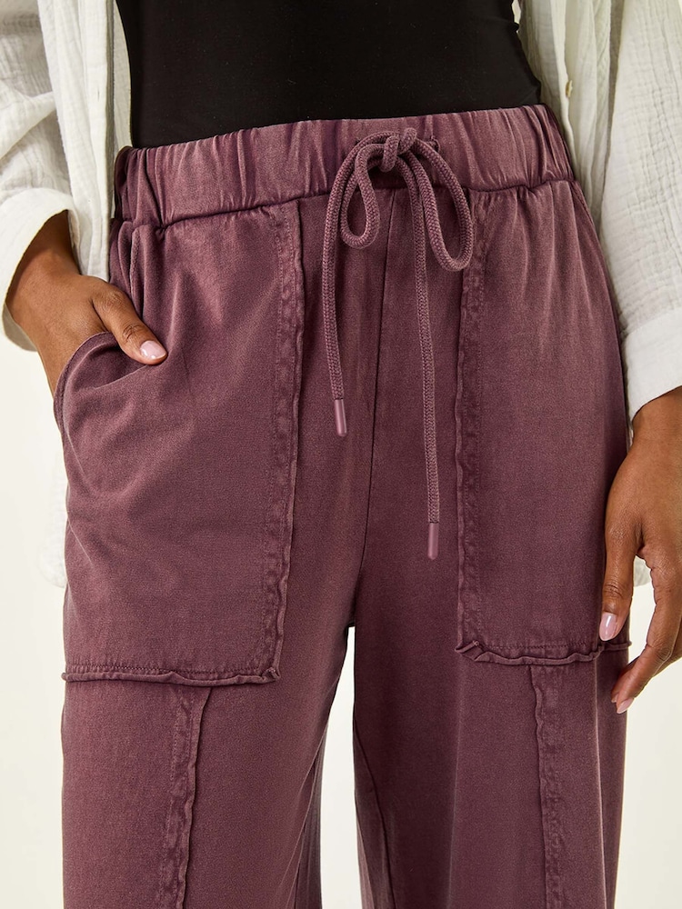 Roman Purple Jersey Cargo Culotte Trousers - Image 5 of 5