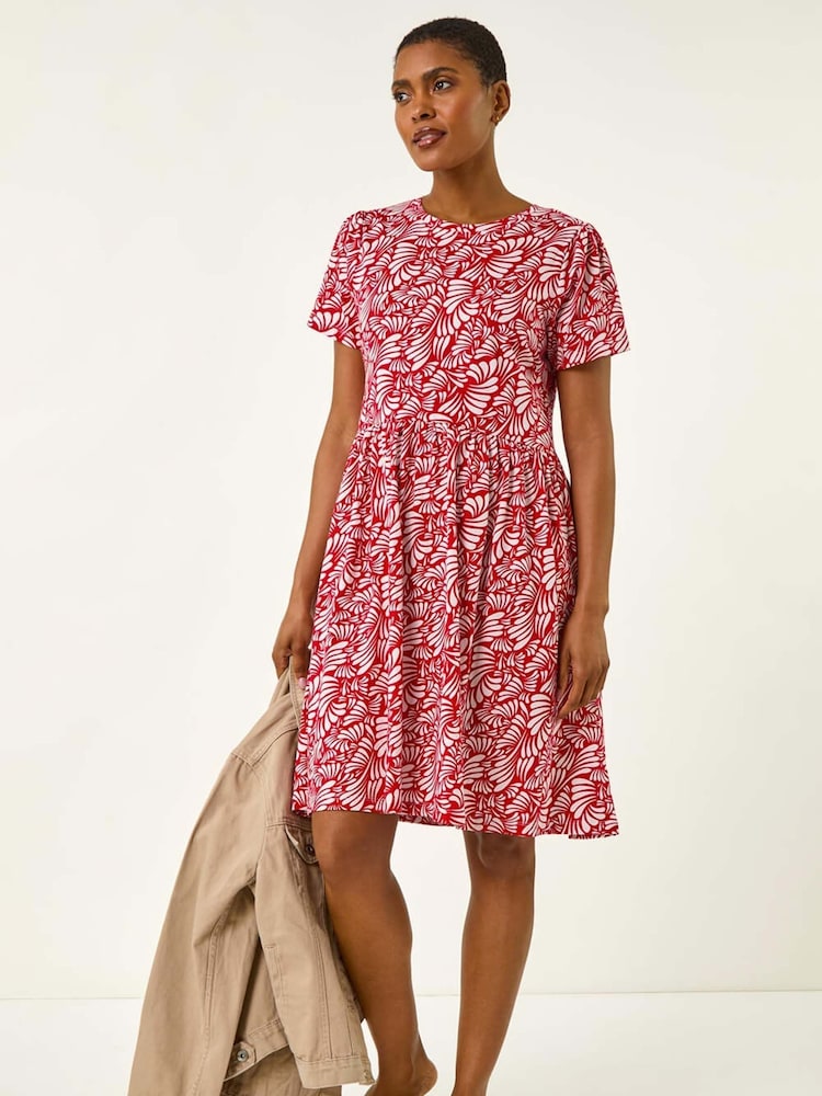 Roman Abstract Print Jersey Dress - Imagem 1 de 5
