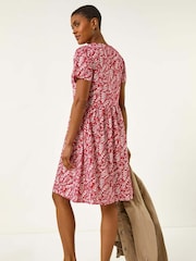 Roman Abstract Print Jersey Dress - Imagem 3 de 5