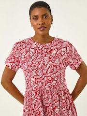 Roman Abstract Print Jersey Dress - Imagem 4 de 5