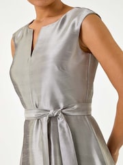 Roman Grey Jacquard Bow Front Fit and Flare Dress - Image 5 of 5