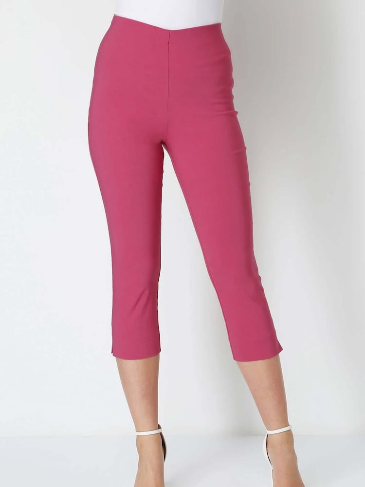 Roman Pink Cropped Stretch Trousers - Image 1 of 4