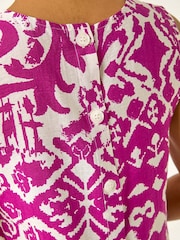 Roman Purple Print Buttoned Back Vest Top - Image 5 of 5