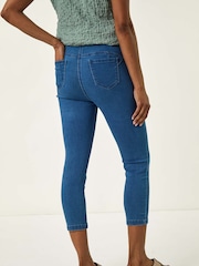 Roman Blue Shape Enhance Stretch Crop Denim Leggings - Image 3 of 5
